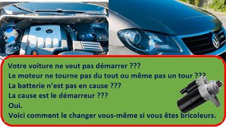 changement demarreur VW Seat Touran OUI… Comment remplacer un démarreur VW [upl. by Axela]