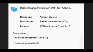 Fix Realtek 8822CE Wireless Adapter Not Working Error Code 104356 On Windows 1110 [upl. by Annaeiluj379]