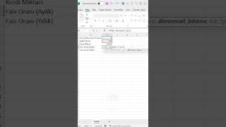 Excelde FAİZORANI RATE Fonksiyonu shorts excel exceltricks [upl. by Anidnamra368]