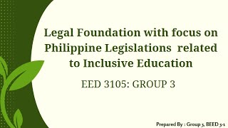 Legal Foundations with Focus on Philippine Legislations related to Inclusive Education [upl. by Crofton]