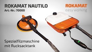 Putzbearbeitungsmaschine Filzmaschine mit Rucksacktank ROKAMAT NAUTILO [upl. by Lathe]