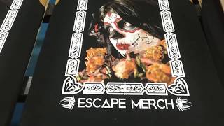 Sablon Kaos Plastisol ink Escape Merch  Screen Printing  Spot Color Process [upl. by Ennaitsirk]