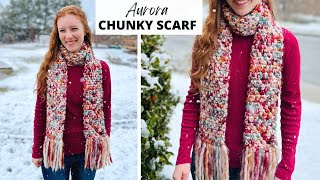 Chunky Crochet Scarf Pattern For Beginners 2 Hour Crochet Scarf [upl. by Noyar191]