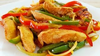 💛 FAJITAS DE POLLO MUY DELICIOSAS😙👍 [upl. by Yslek]