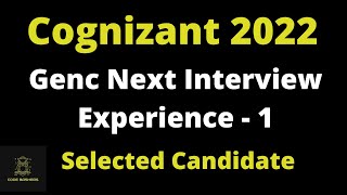 Cognizant Genc Next Interview Experience  Technical And HR Questions  CSE Selected Candidate [upl. by Nicol]