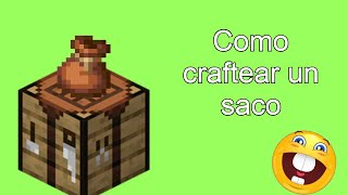 COMO CRAFTEAR el SACO en MINECRAFT BEDROCK 2024 TUTORIAL [upl. by Aala]