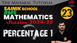 Percentage Practice Questions RMS Sainik School 202425 [upl. by Nelleyram565]