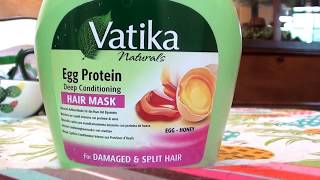 Vatika Egg Protein Deep Conditioning Hair Mask 4 DAMAGED amp SPLIT ENDS HONEY MIRACLE 4 HAIR [upl. by Hewie]