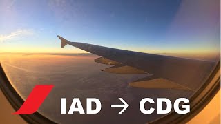 HD A380 Upper Deck Washington IAD to Paris on Air France [upl. by Schoof]