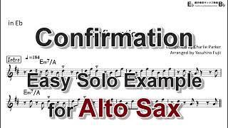 Confirmation  Easy Solo Example for Alto Sax [upl. by Marcie]