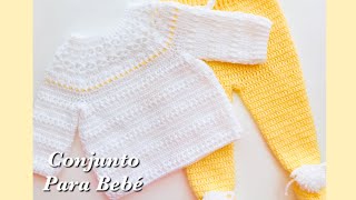 Suéter a crochet para bebé paso a paso  Conjunto tejido a crochet para Niñas y Niñas Fácil [upl. by Hallam]