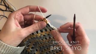 Brioche knit brk1 sl1yo [upl. by Eyllek]