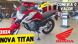 HONDA TITAN 160CC VERMELHA PREÇO DE 2024 [upl. by Raychel49]