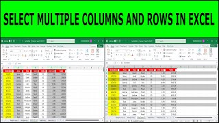 How to Select Two Different Columns and Rows in Excel at the Same Time Multiple columns and rows [upl. by Earesed]