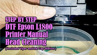 Step by Step DTF Epson L1800 Printer Manual Head Cleaning [upl. by Lock532]