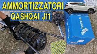 How To Replace Shock Absorbers Nissan Qashqai j11  Sostituzione Ammortizzatori Ant Qashqai Renault [upl. by Anitnatsnoc809]