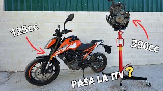 Convertir KTM DUKE 125 a 390  Como Cambiarle el Motor [upl. by Shulem]