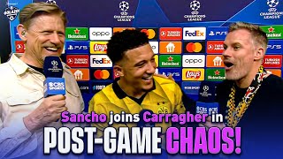 Jadon Sancho laughs with chaotic Carragher after Dortmund beat PSG  UCL Today  CBS Sports [upl. by Dola]