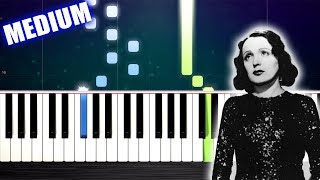 Edith Piaf  Non Je ne regrette rien  Piano Tutorial MEDIUM by PlutaX [upl. by Ridglee]