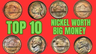 TOP 10 MOST VALUABLE NICKEL IN CIRCULATION  RARE JEFFERSON NICKELS WORTH BIG MONEY [upl. by Mya178]