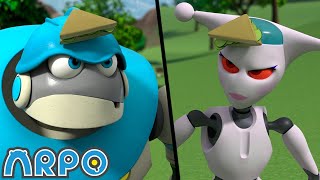 Battle of the Bots  Arpo the Robot  Funny Cartoons for Kids  ARPOTheRobot [upl. by Lyndel]