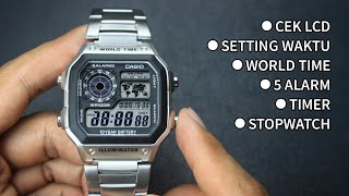 CARA SETTING LENGKAP FITUR CASIO AE1200W‼️ [upl. by Zsamot]