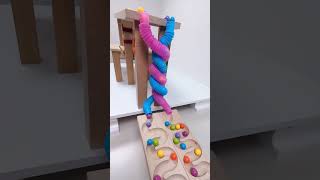 marble Run Race ASMR 147 Wooden Wave Course Colorful Marbles marblerun marblerunrace asmr [upl. by Grefe]