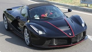 FERRARI LAFERRARI APERTA BLACK FIRST TIME ON THE ROAD [upl. by Lewison498]