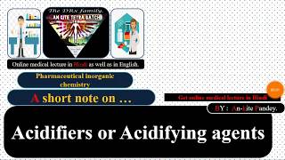 Acidifiers  Acidifying Agent  Dil Hydrochloric acid  Ammonium chloride  In Hindi [upl. by Swainson]