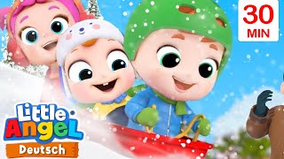 ❄️ Hurra es hat geschneit ❄️ Little Angel  Moonbug Kids Deutsch [upl. by Ahsilef]