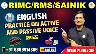 RIMC English Online Class  Practice on active and passive voice part 2  Best RIMC Coaching [upl. by Anytsirk]