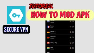 HOW TO MOD APK  SECURE VPN  TUTORIAL FOR APK MODDING [upl. by Gwendolin]