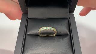 LFRD582E Emerald amp Diamond Half Eternity Ring 029ct 9k Gold [upl. by Eaj]