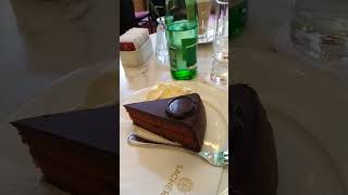 Famous Original SacherTorte in Cafe Sacher in Vienna [upl. by Hulbard171]