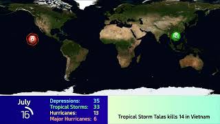 2017 Worldwide Cyclone Animation [upl. by Magnolia]