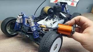 Nitro RC Buggy Conversion  From Nitro to Electric  Big Car Small Motor [upl. by Akiram]