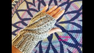 Crochet Quick Easy Beginner Kathys Divine Fingerless Mittens DIY Tutorial [upl. by Hilel114]