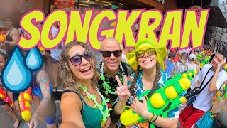 SONGKRAN in Bangkok Thailand 🇹🇭 KHAO SAN ROAD Songkran amp SILOM Songkran festival [upl. by Petra]