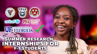 Summer Research Internships for PreMed amp F1VISA students  Application Tips amp where l got accepted [upl. by Livesay]