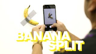 La banana di Cattelan tra ironia e critiche sui social  Timeline [upl. by Nylrahs201]