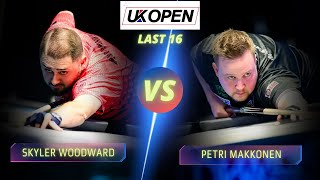 SKYLER WOODWARD VS PETRI MAKKONEN  LAST 16  2024 UK OPEN billiards 9ballpool highlights [upl. by Maddock]