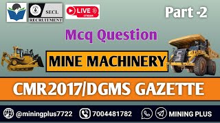 Part2 Mcq Question Related Mine Machinery Coal Mines Regulations 2017  Dgms Gazette [upl. by Georgine]