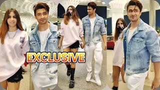 EXCLUSIVE  Ieshaan Sehgal amp Miesha Iyer spotted at Mumbai Airport 😍💕🔥📸 [upl. by Reisch]