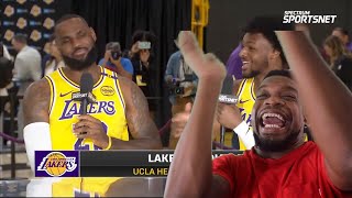 LAKERS 2024 Media Day Bronny 🤝 Bron [upl. by Ingaborg333]