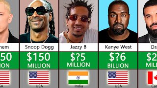 Top 100 Richest Rappers In The World 2022 [upl. by Annovad]