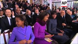 Obama walks parade route and then takes prime seat to watch festivities for inauguration [upl. by Mathilde]