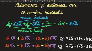 Adunarea si scaderea nr cu radicali clasa a 7 a Exercitii Invata Matematica UsorMeditatii Online [upl. by Atteuqcaj]