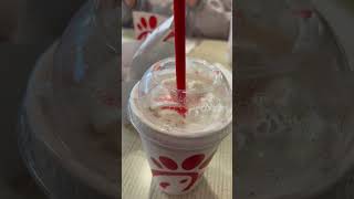 Free Peppermint Chip Milkshake of ChickfilA it’s so Good asmrfood asmr milkshake youtubeshort [upl. by Adorne401]