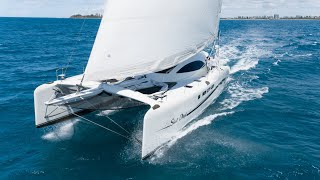 Greg Young 60 Sailing Catamaran quotStardustquot  Sailing off Mooloolaba QLD [upl. by Enimisaj843]