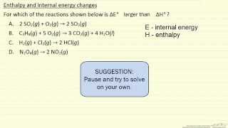 Enthalpy and Internal Energy Changes Example [upl. by Adnola]